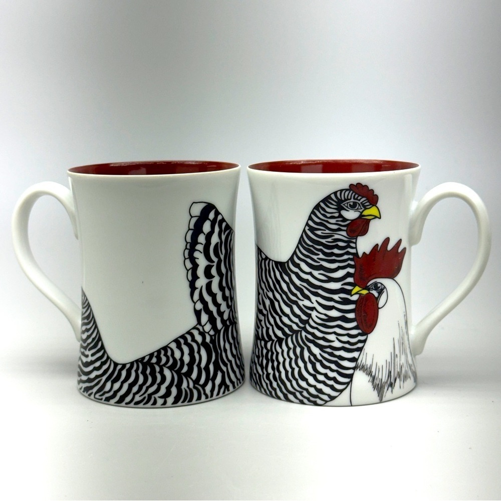 Fitz and Floyd Coq du Villages Chicken Mugs